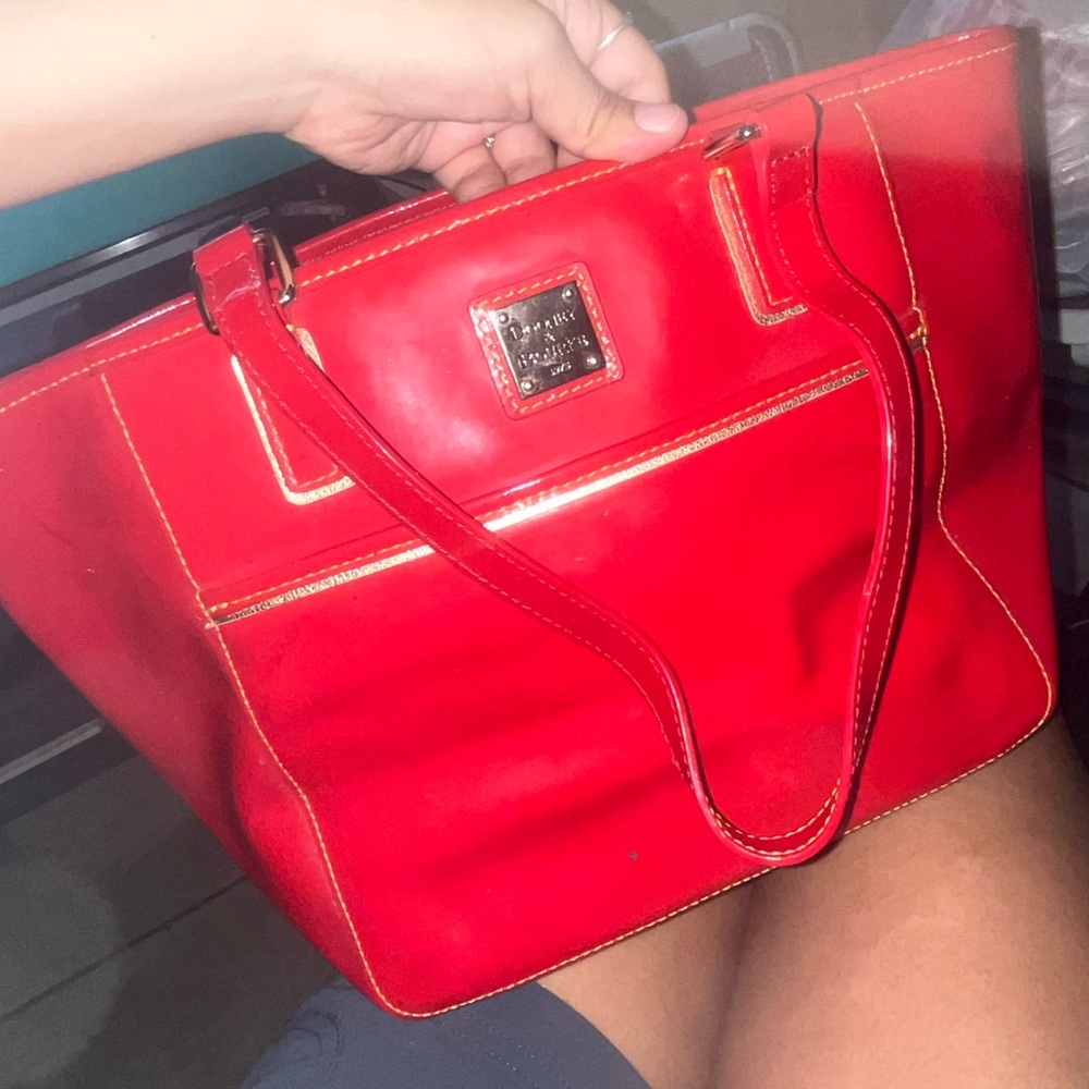 Red Leather Tote Bag - Picture 3 of 5